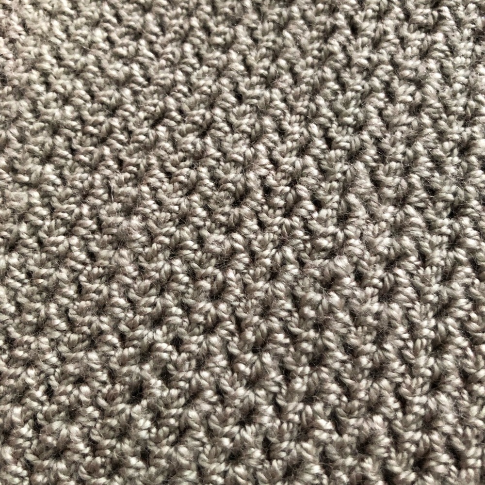 Gray crochet scarf
